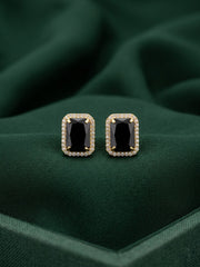 Gold-Toned Geometric Studs For Women