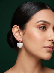 Beautiful White heart Earrings For Women