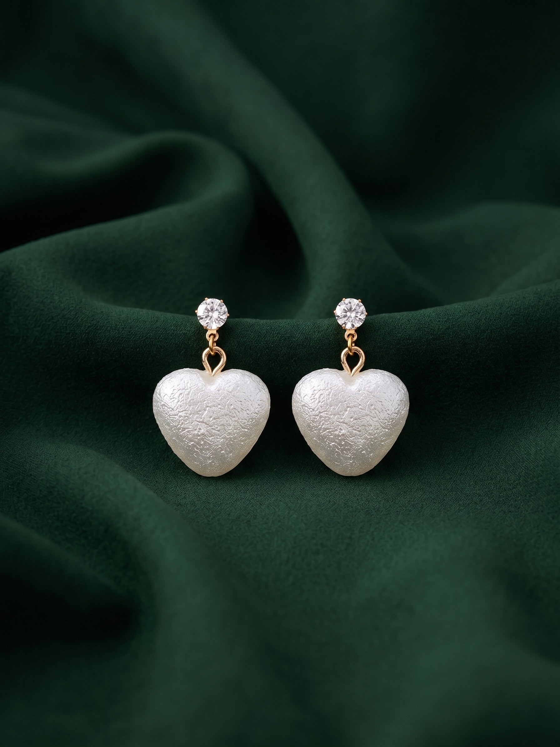 Beautiful White heart Earrings For Women