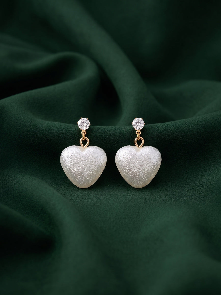 Beautiful White heart Earrings For Women