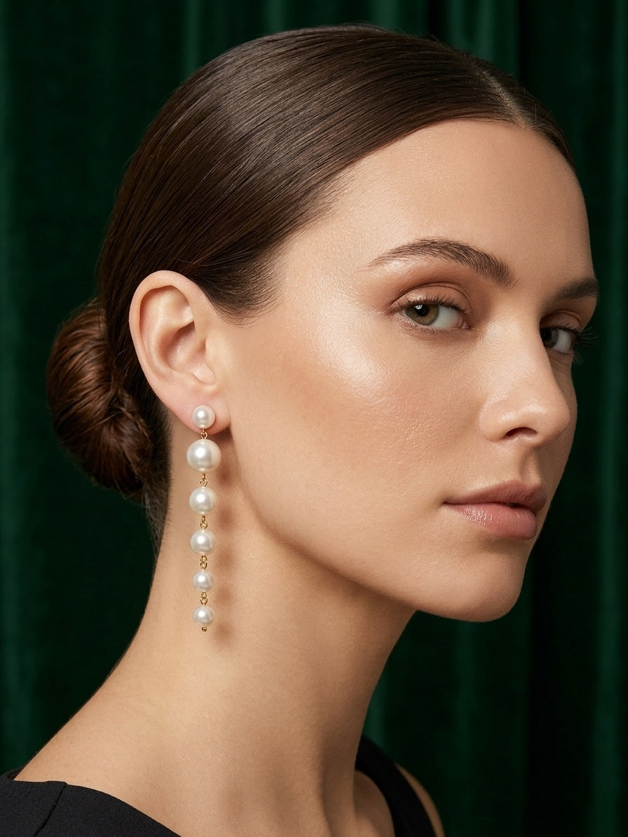 Gold Toned Beautiful Sea Shell Balli Hoops For Women