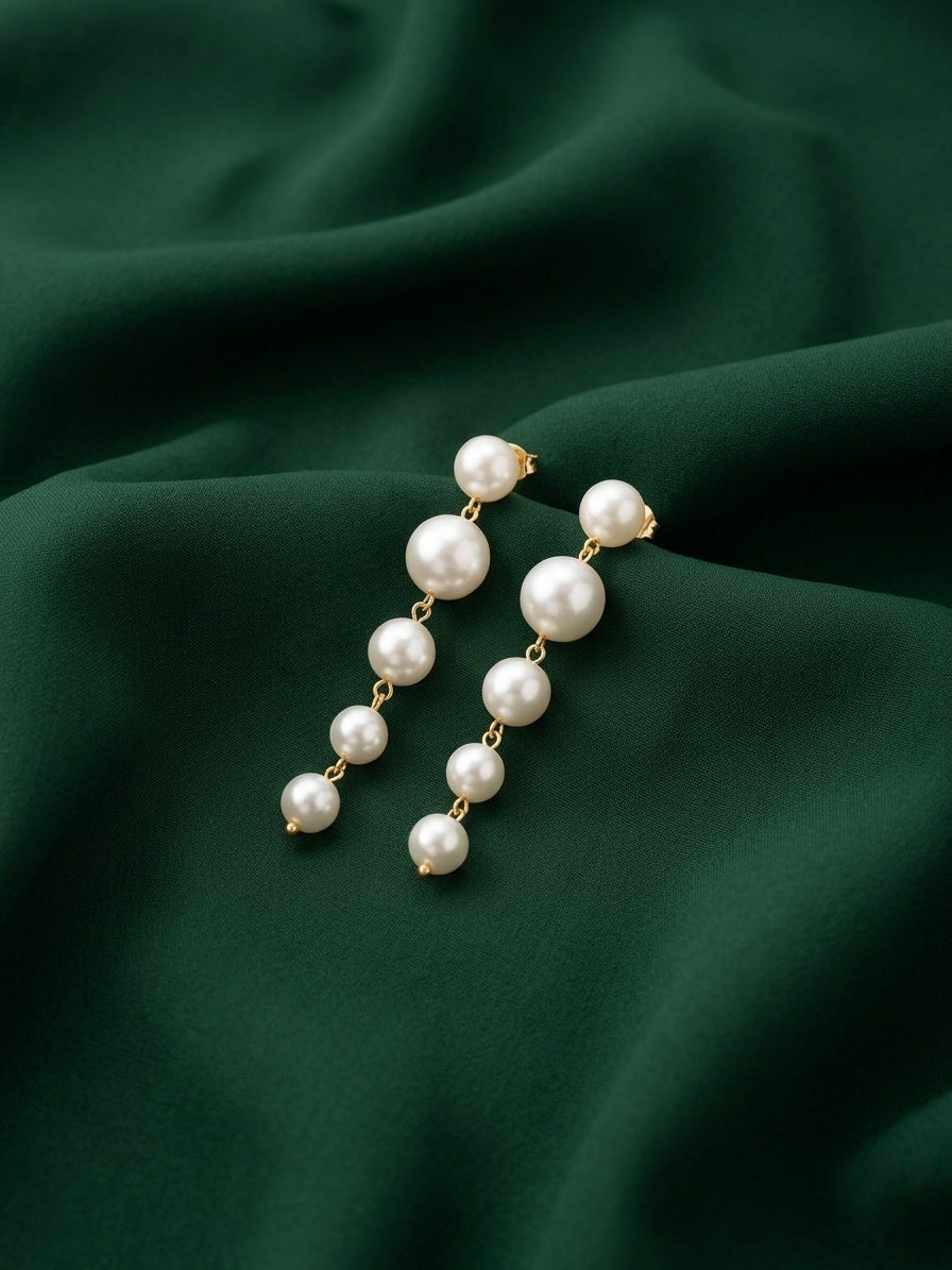 Gold Toned Beautiful Sea Shell Balli Hoops For Women