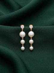 Gold Toned Pearls Earrings