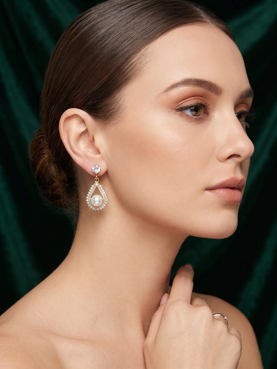 Rose Gold Plated Fancy Diamond Earrings
