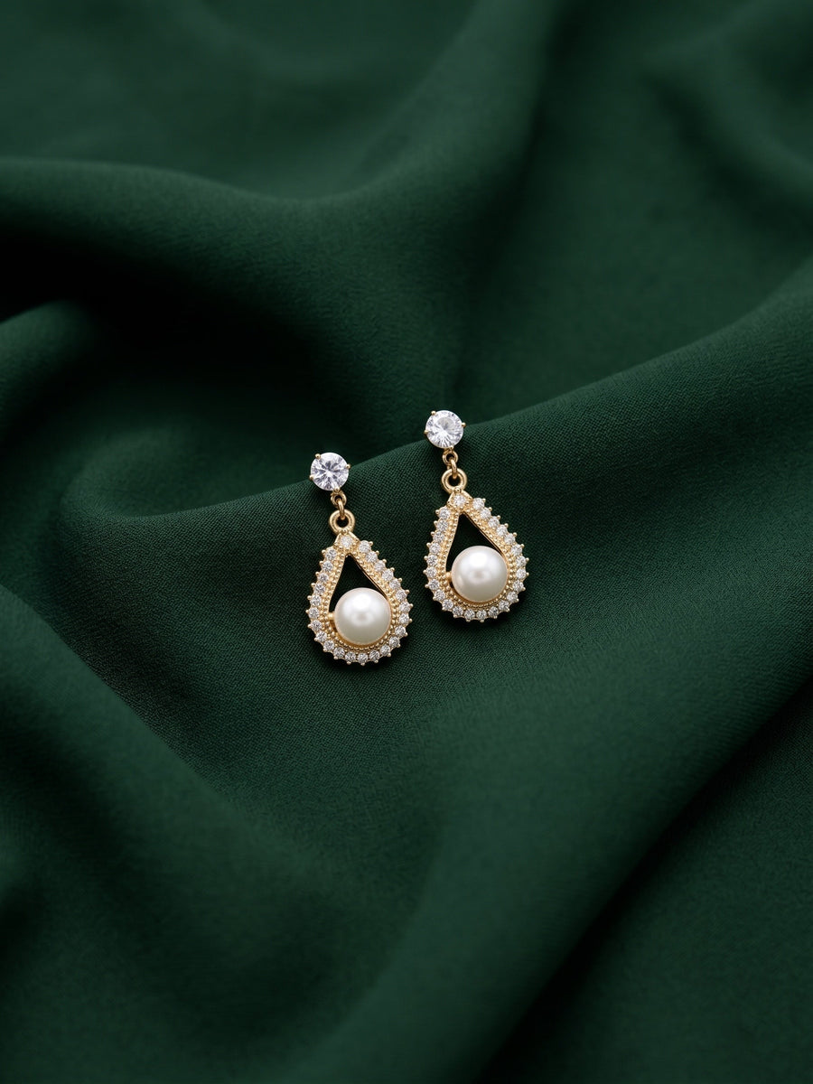 Rose Gold Plated Fancy Diamond Earrings