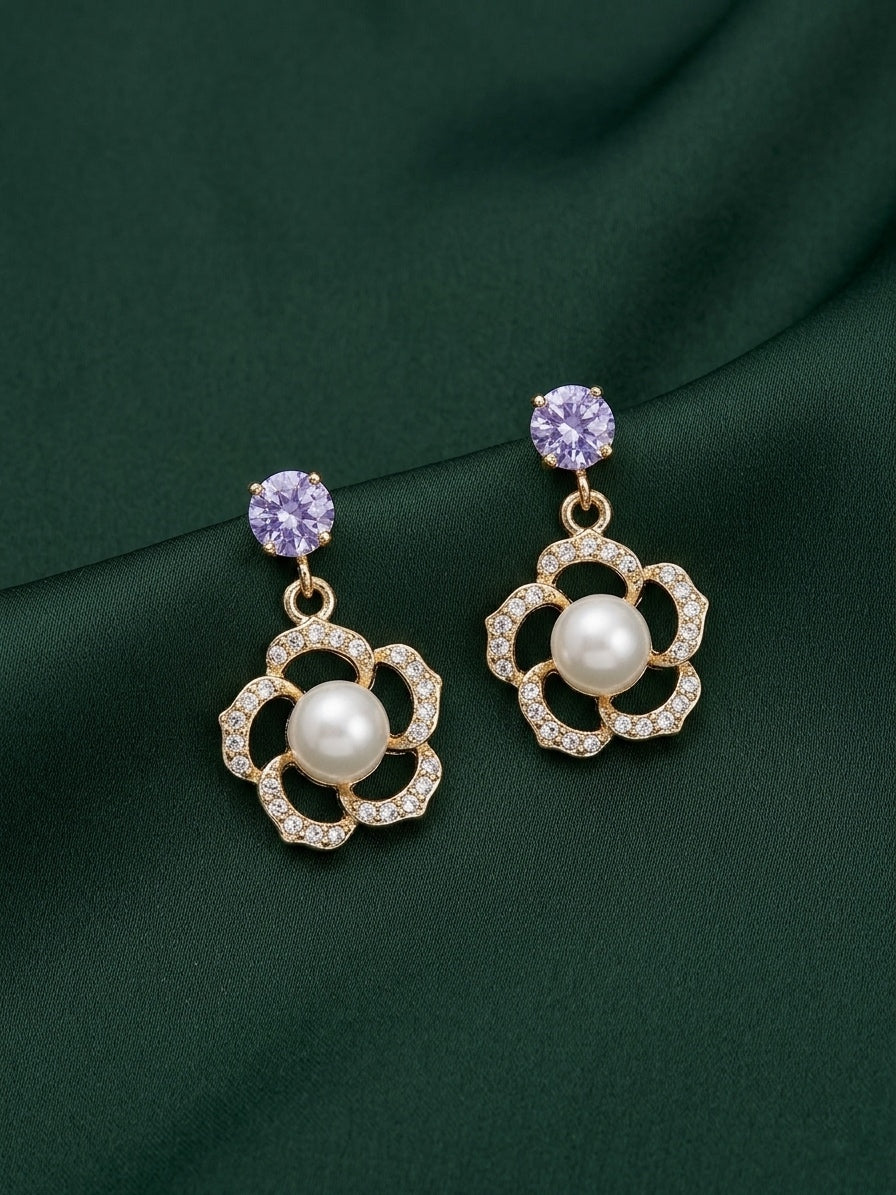 Gold Plated Fancy Beaded Earrings