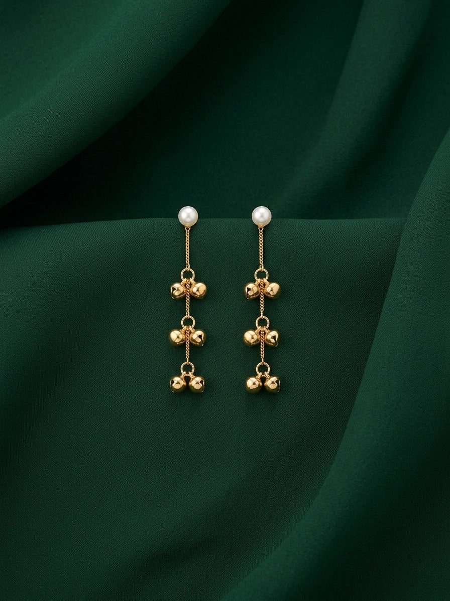 Gold Plated Tassels Drop Earrings