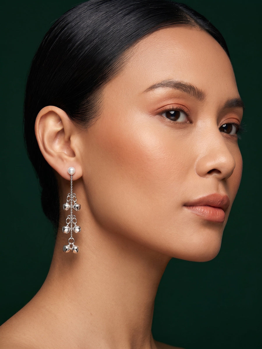 Silver Plated Tassels Drop Earrings