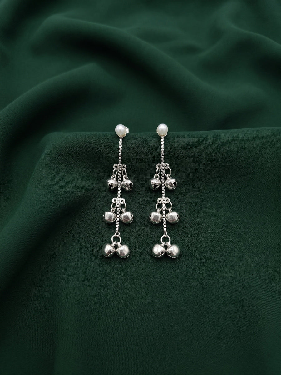 Silver Plated Tassels Drop Earrings