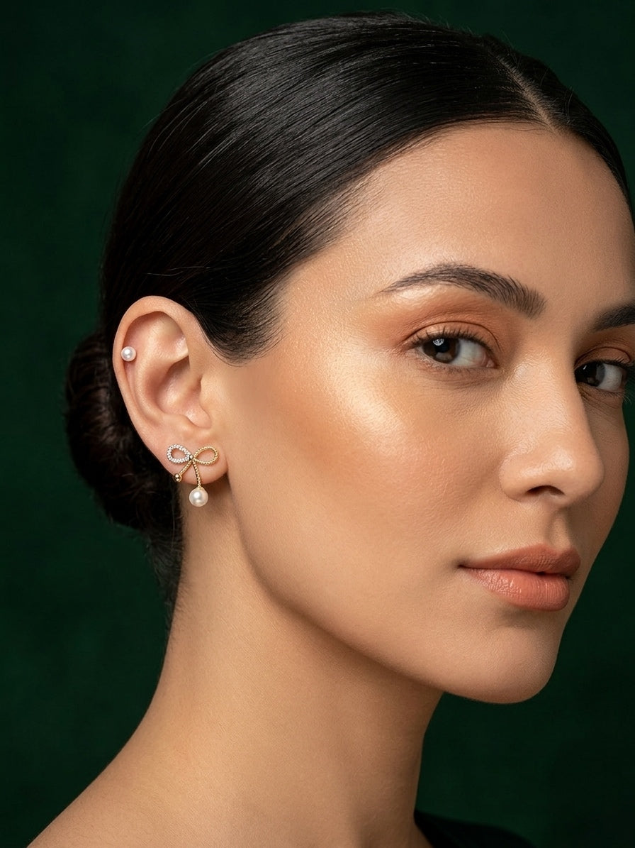 Set Of 2 Gold Plated Mini Studs