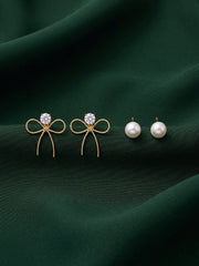 Set Of 2 Gold Plated Mini Studs