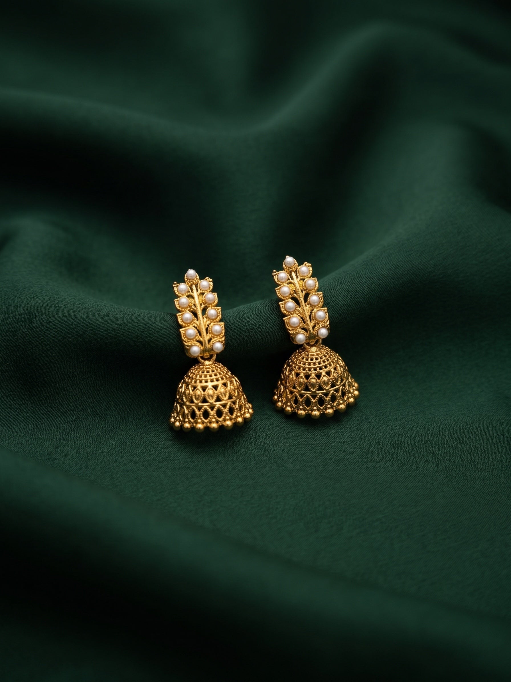 Gold Plated Fancy Beaded Jhumka
