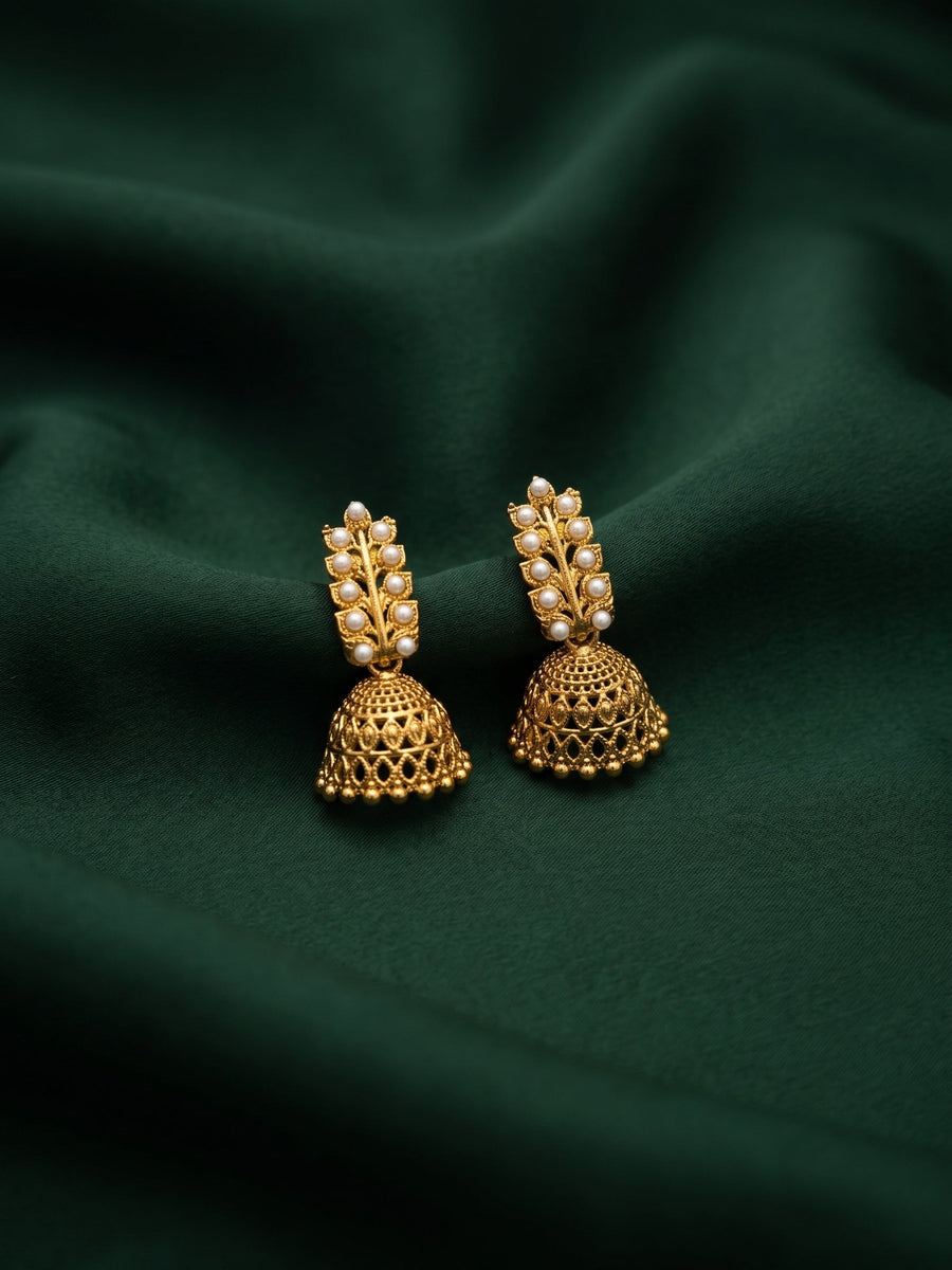 Gold Plated Fancy Beaded Jhumka