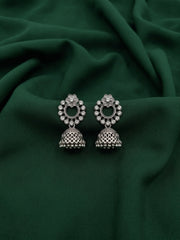 Silver Plated Oxidized Drop Earrings
