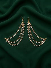 Gold Plated Classic Layered Pearl Earchain