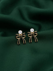 Gold Plated Fancy Bow Studs
