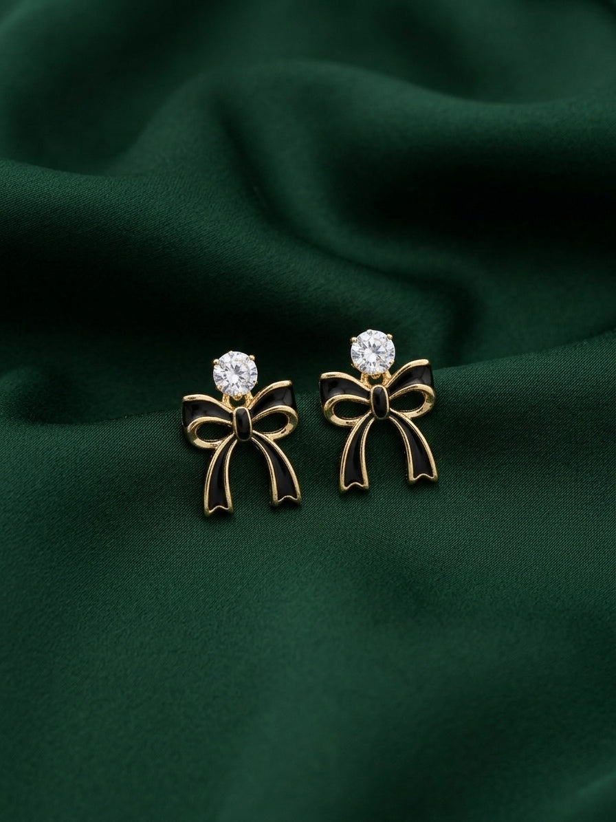 Gold Plated Fancy Bow Studs