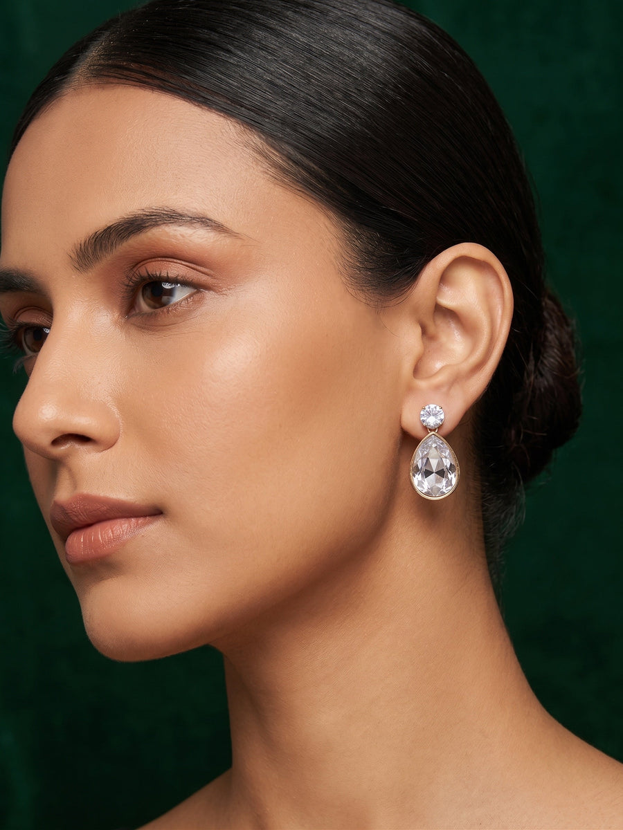 Silver Plated Diamond Earrings