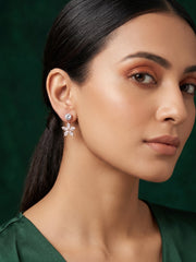 Silver Plated Diamond Earrings
