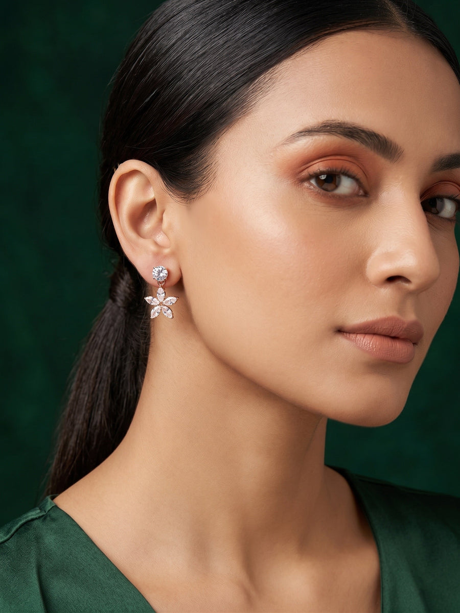Silver Plated Diamond Earrings