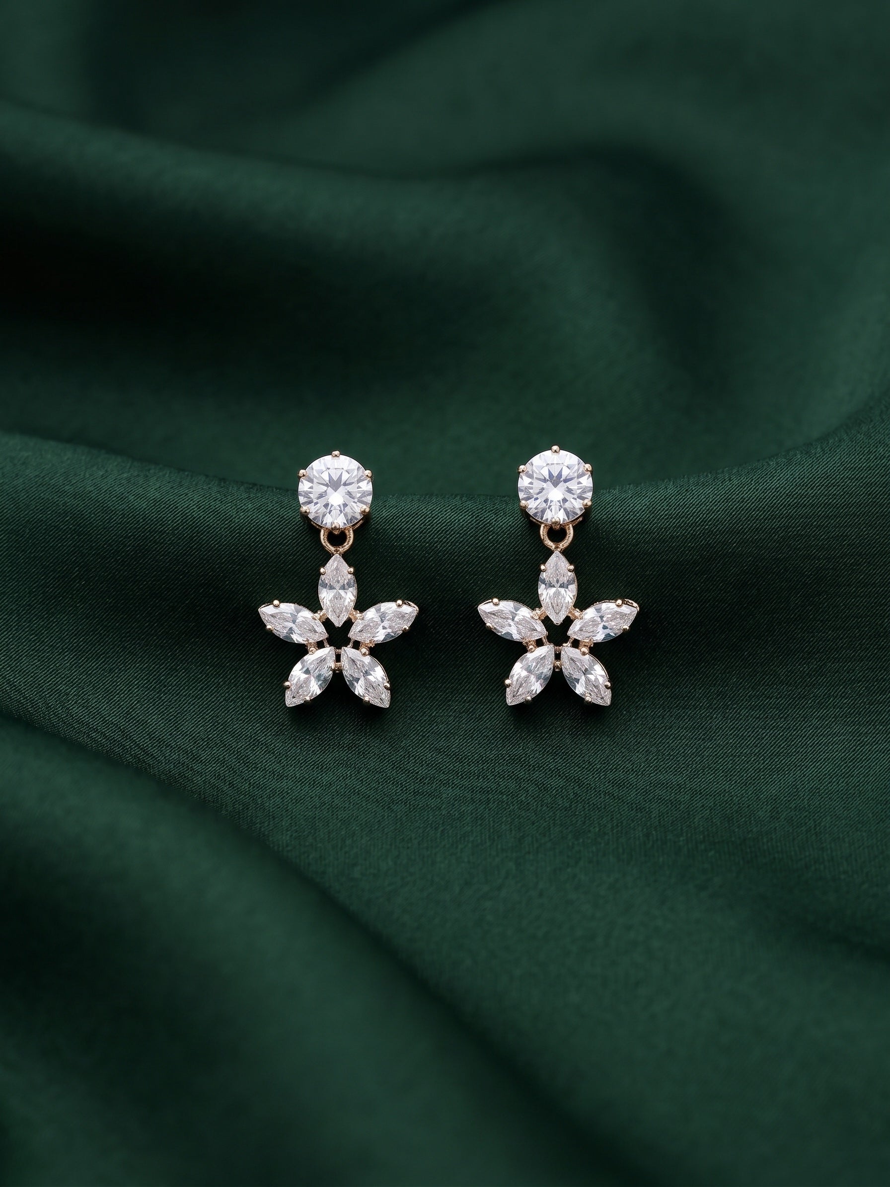 Silver Plated Diamond Earrings