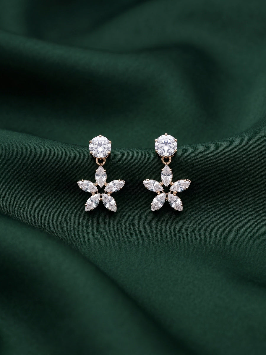 Silver Plated Diamond Earrings