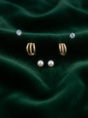 Set Of 3 Silver Plated Mini Studs