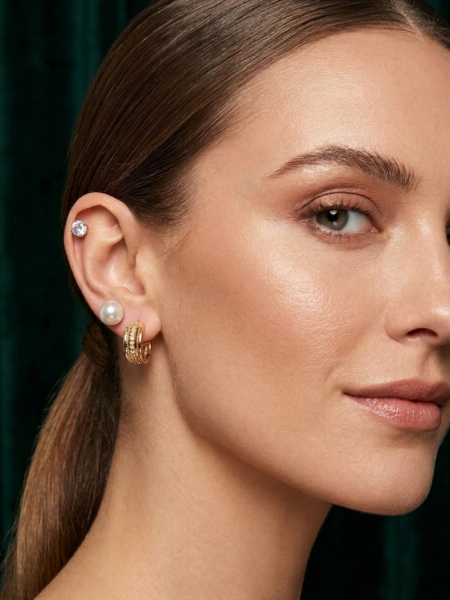 Set Of 3 Silver Plated Mini Studs