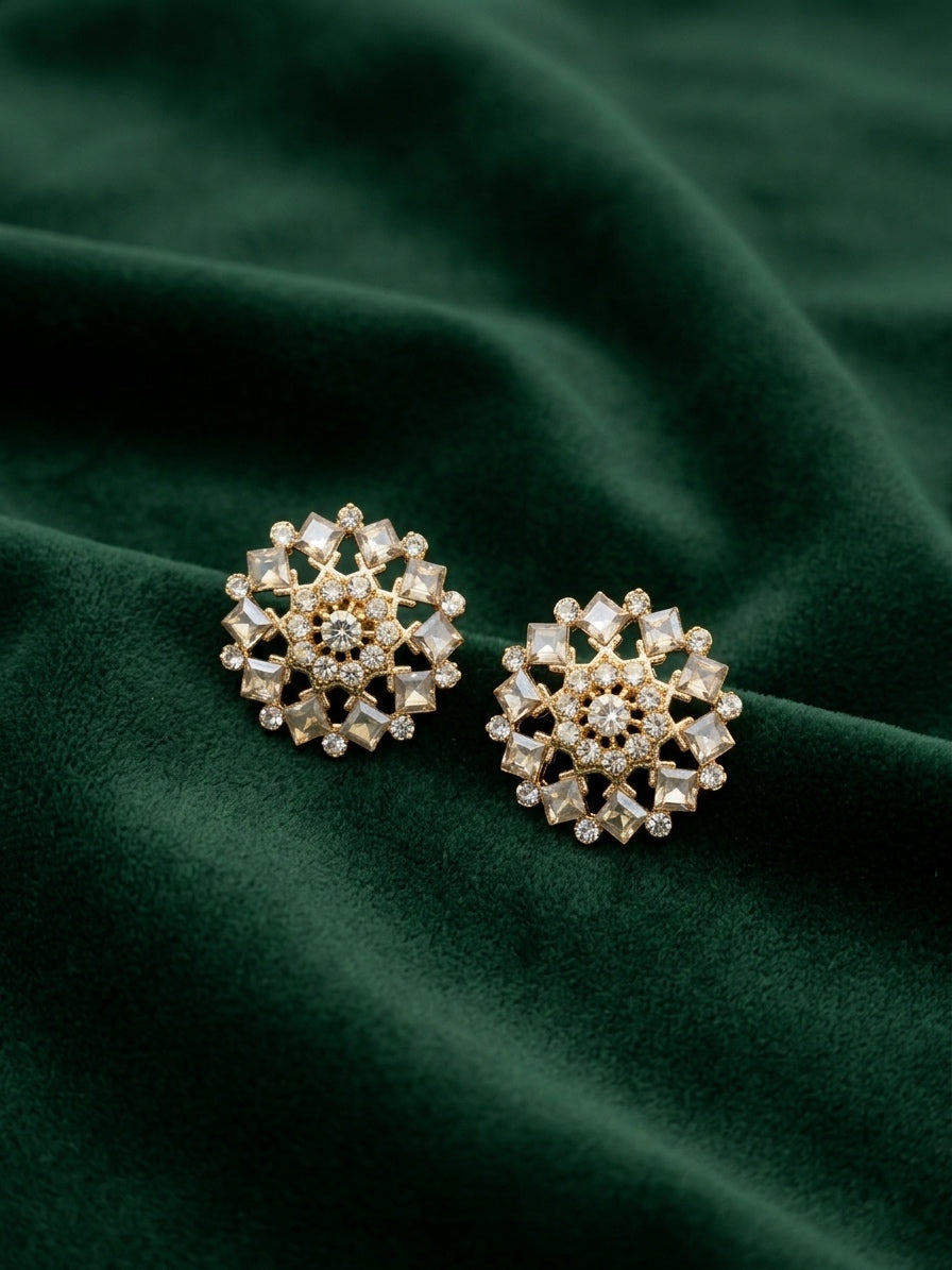 Gold Plated Fancy Beaded Studs