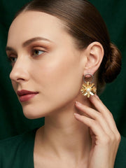 Gold Plated Contemporery Earrings