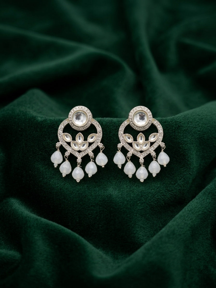 Silver Plated Fancy Beaded Earrings