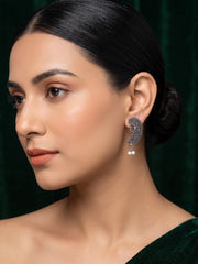 Silver Plated Oxidized Fancy Earrings