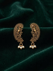 Gold Oxidized With Beaded Indo-Western Earrings
