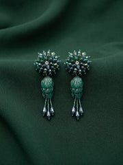 Beautiful Green Fancy Beaded Drop Earrings