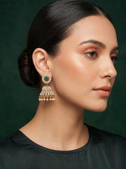 Gold Plated With Pearls Beaded Beautiful Jhumka
