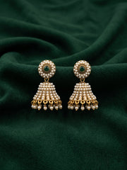 Gold Plated With Pearls Beaded Beautiful Jhumka