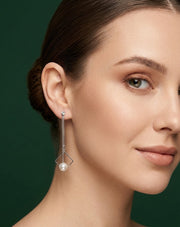 Silver Plated Minimal Tassels Earrings