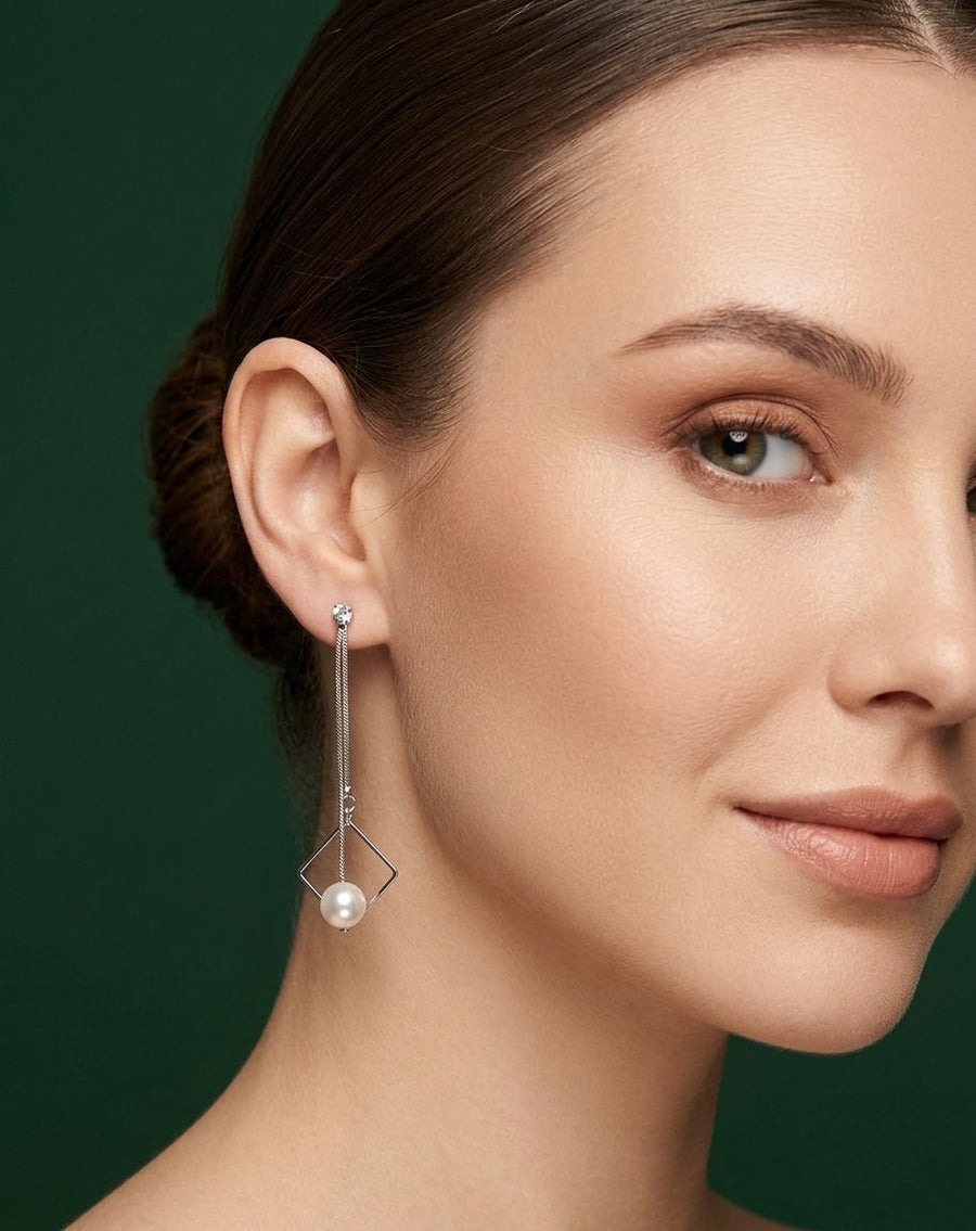 Silver Plated Minimal Tassels Earrings