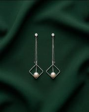Silver Plated Minimal Tassels Earrings