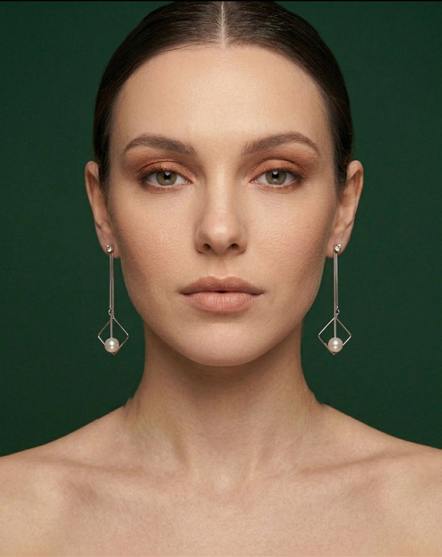 Silver Plated Minimal Tassels Earrings