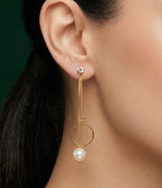 Gold Plated Minimal Tassels Earrings