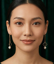 Gold Plated Minimal Tassels Earrings