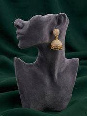 Fancy Diamond Beaded Dome Shaped Jhumkas