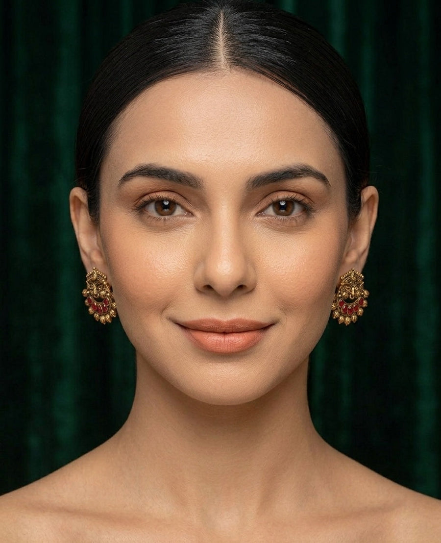 Women Gold-Toned Ethnic Style Studs
