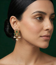 Women Gold-Toned Ethnic Style Pearls & Beaded Earrings