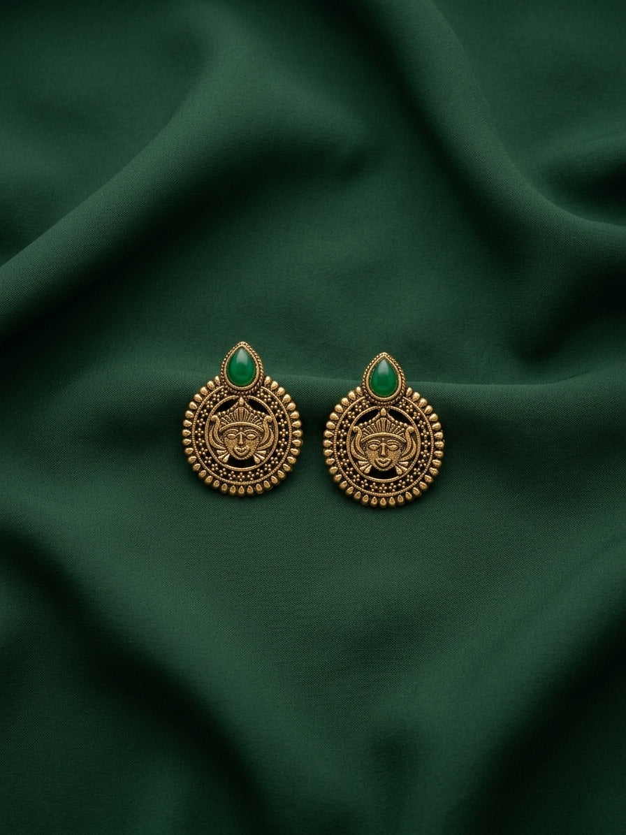 Women Gold-Toned Traditional Ethnic Contemporary Drop Earrings