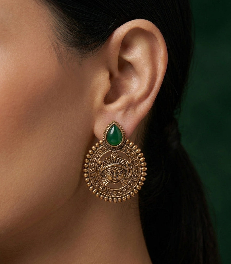 Women Gold-Toned Traditional Ethnic Contemporary Drop Earrings
