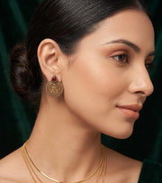 Women Gold-Toned Traditional Ethnic Contemporary Drop Earrings