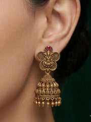 Women Gold Plated Ethnic Jhumkas