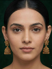 Women Gold Plated Ethnic Jhumkas
